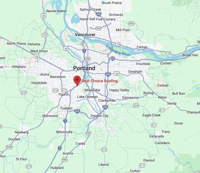 Best Choice Roofing, Portland Location map