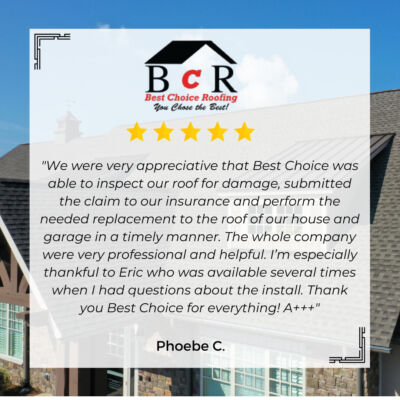 Customer service is at the core of BestChoiceRoofing.We don’t just sell you a new roof and leave you in the dark. Every one of our locations is staffed by roofing experts that specialize in managing your project from start to finish and making sure you are in the loop on everything happening with your roof. 😀